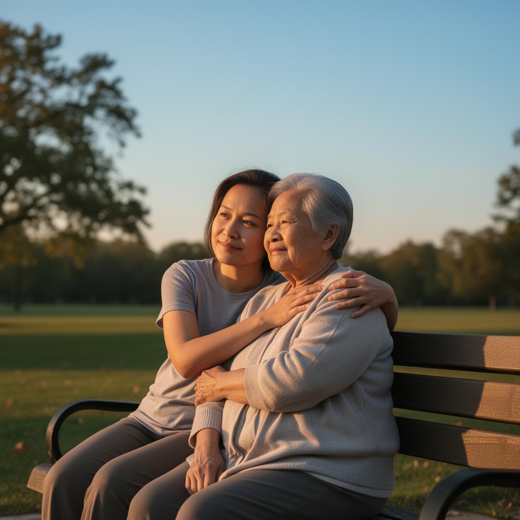 Family member supporting a loved one through recovery